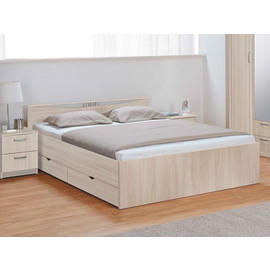 Кровать двуспальная Мелисса 1400 с ящиками, ясень шимо светлый